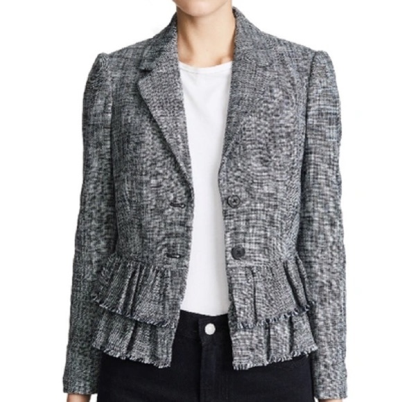 NWT Rebecca Taylor Tweed Slub Suiting Jacket Blazer - Picture 1 of 9